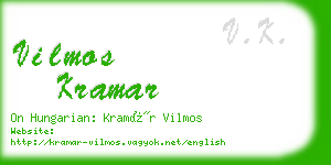 vilmos kramar business card